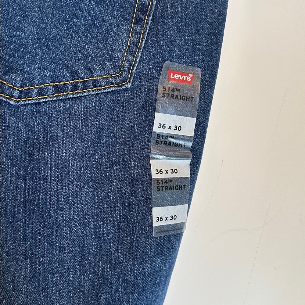 Levi’s 514 Straight Stretch Denim Jeans 36x30 NWT - Picture 13 of 14